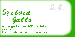 szilvia gallo business card